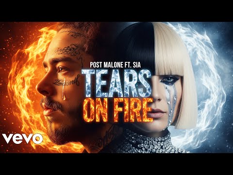 Tears On Fire Post Malone Sia AI Inspired Heartbreak Lyric Video