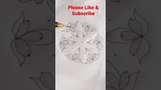 Easy rangoli design with 7-4 dots || Satisfying dots rangoli 🤩 Easy rangoli design with 7-4 dots || Satisfying dots rangoli 🤩