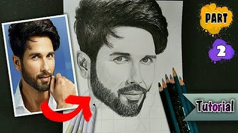 Drawing Shahid Kapoor | Drawing Tutorial - sketch and shade method