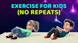 15MIN FULL BODY EXERCISE FOR KIDS – NO REPEATS