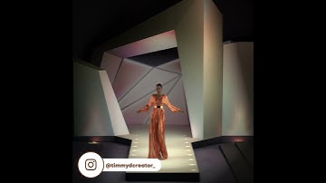 Female Jumpsuit Cat walking on stage In Clo3d/Marvelous Designer #clo3d #animation #shorts