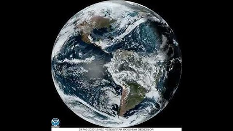 NOAA Full Disk video, with moving clouds - 29A FEB 2020