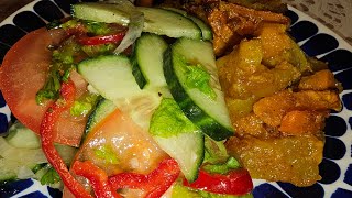 Овощи по-деревенски очень вкусно, вегетарианский ужин, kasvissyöjä illallinen, vegan dinner