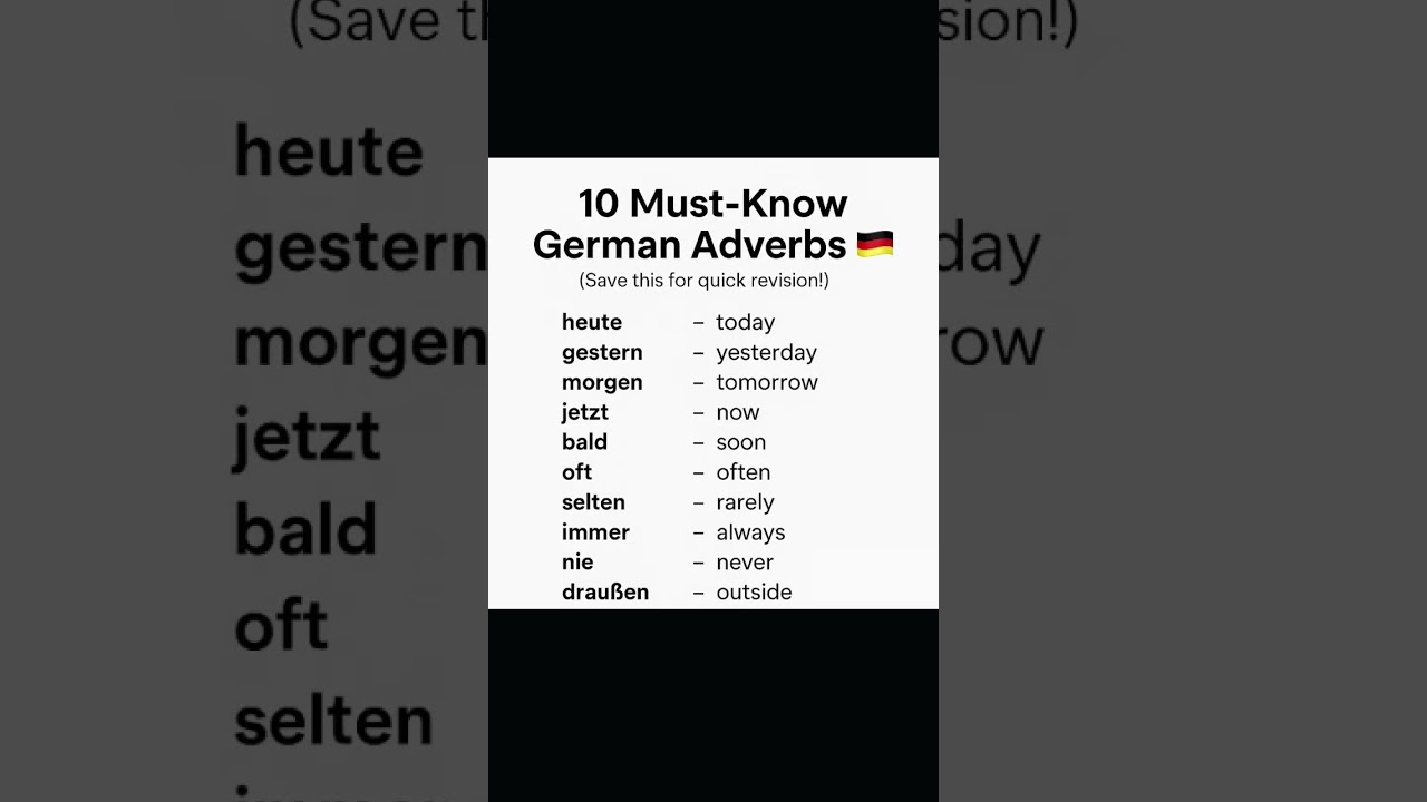 Don’t skip this! 👀These 10 German adverbs make your sentences perfect!🗣️ 