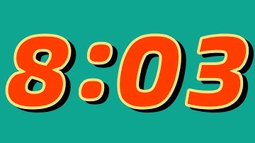 8 Minute and 3 Second Countdown Timer ⏰ | Bright green screen and huge numbers