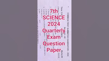 7th Science 2024 Quarterly Exam Question Paper | Dist.Kanchipuram /Thiruvallur #questionpaper #7th