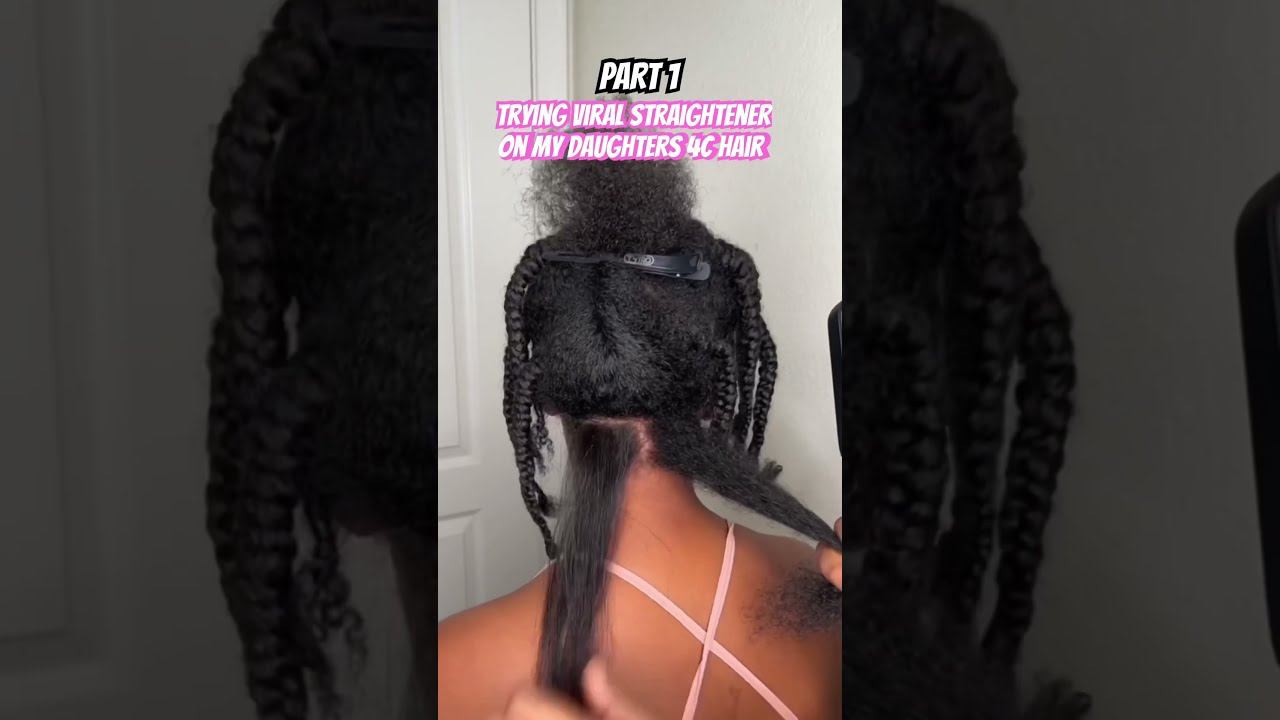 PART 1 Trying Viral Straightening Comb Out On My Daughters Thick 4c Hair Haircare Hairtips