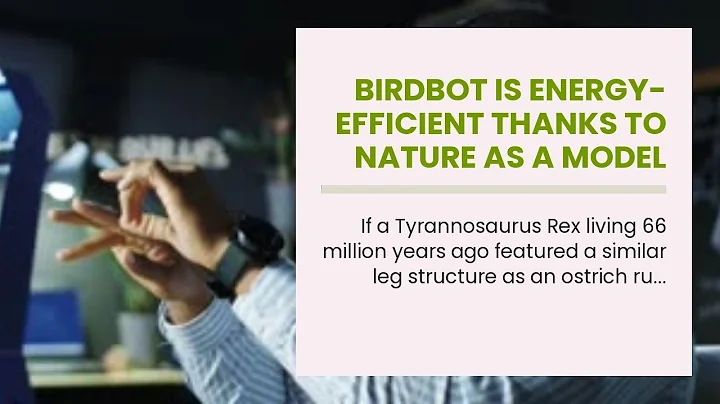 BirdBot is energy-efficient thanks to nature as a model