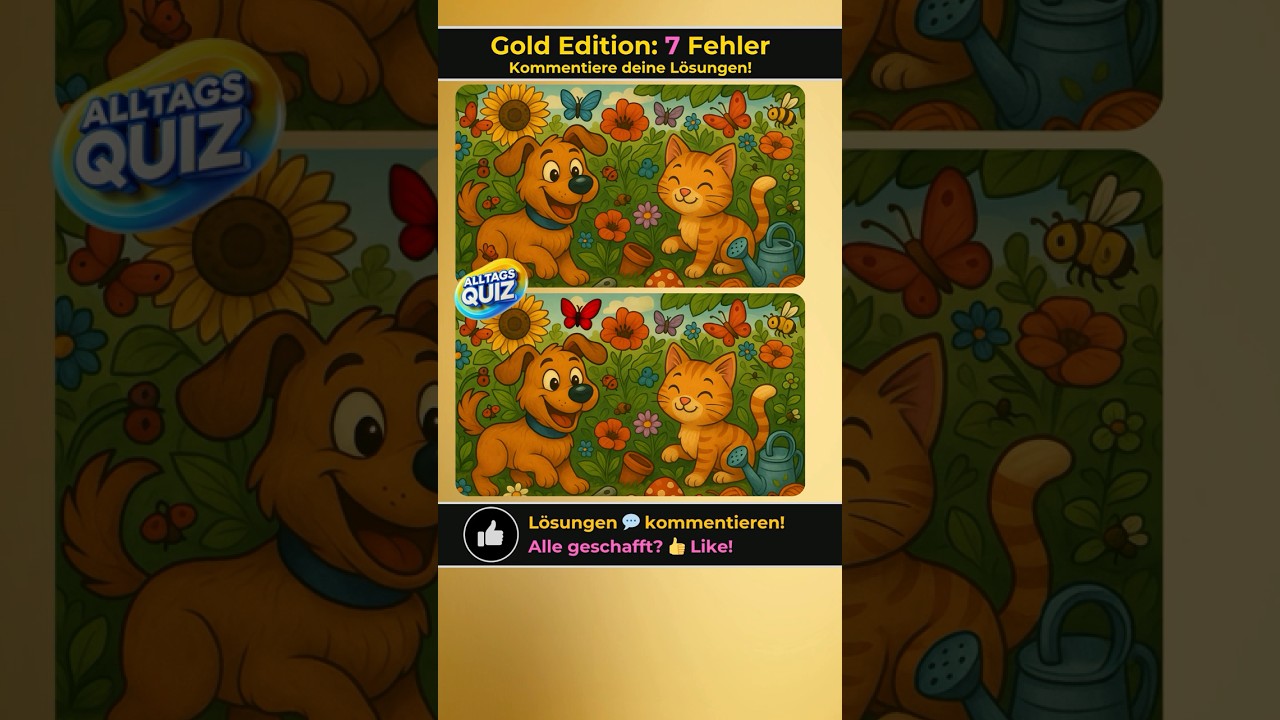 Tierfreunde aufgepasst: Hund, Katze, Gartenidylle – aber irgendetwas stört das perfekte Bild 🐾