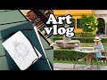 Draw with me in the garden of Lenbachhaus Museum in Munich 🎨 The Blue Rider &amp; Kandinsky ⭐ art vlog