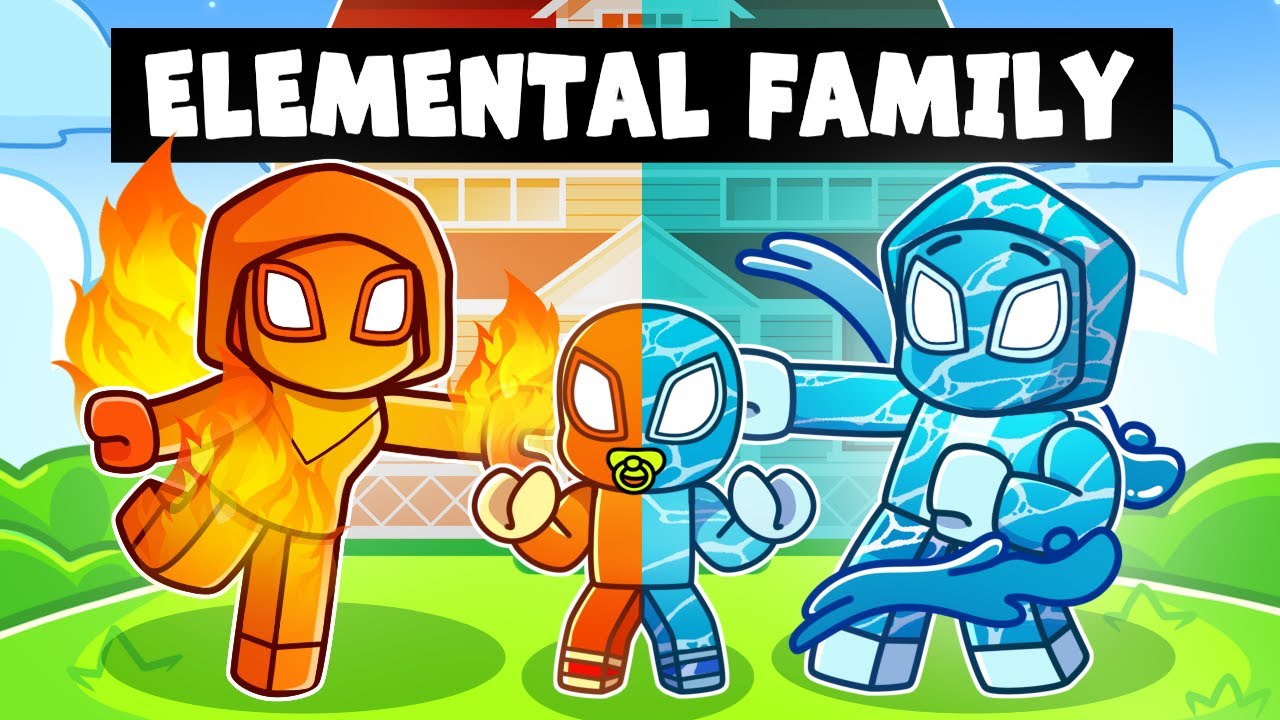 Having An ELEMENTAL SPIDEY FAMILY In Roblox!