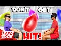 Dodge The GIGANTIC Swinging Balloons Challenge!! *Blindfolded*