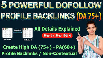 DA 75+ Dofollow  Profile Backlinks | How to create backlinks for blog | Backlinks kaise banaye