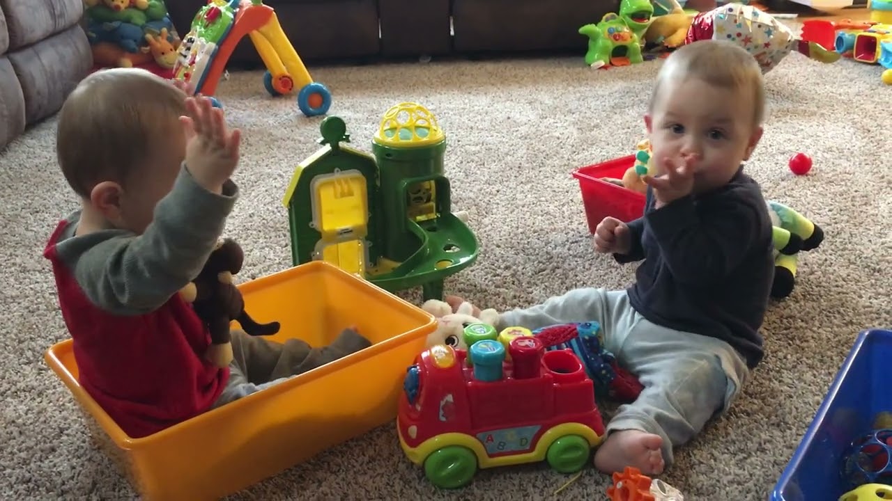 Identical Twin Babies Swaying to the Music