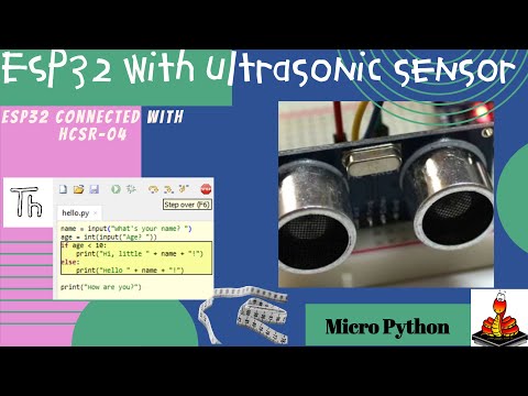 ESP32 connected with the ultrasonic sensor using Micro Python sending data to Thonny Python (HINDI)