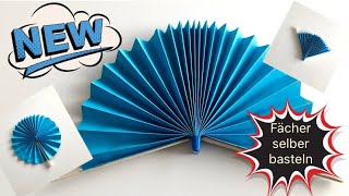 Fächer aus Papier basteln - basteln mit Papier - How to make a folding Paper Fan