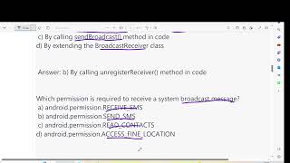 Top 20 Android Question and Answer MCQ on Broadcast Receivers