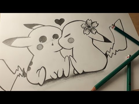 DIBUJANDO A PIKACHU Y SU NOVIA CON LÁPIZ - DIBUJOS DE AMOR - thptnganamst.edu.vn