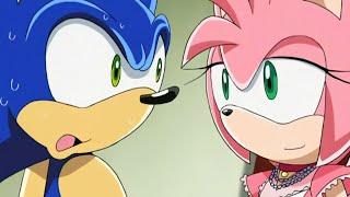 Соник смущается увидев Эми | Сонэми (Sonamy) в аниме Sonic X (Соник Икс)