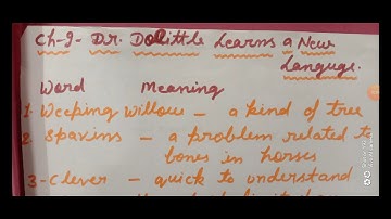 Class IV English Reader ch. 9 Dr. Dolittle Learns a New Language- ques./ ans. and word meaning