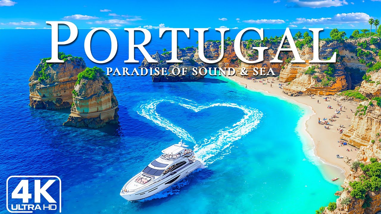Португалия 4K 🇵🇹 Атлантическое сияние – исследуйте португальские скалы и океанский бриз