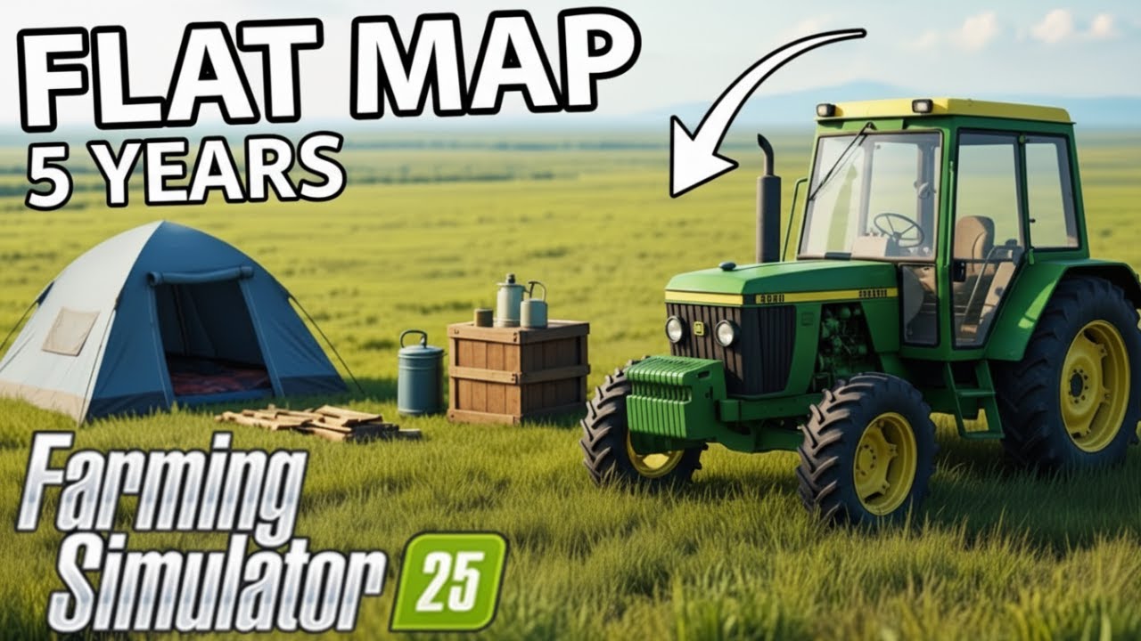 I SURVIVED 5 YEARS ON THE FLAT MAP WITH $0! (Full Film) - Farming Simulator 25
