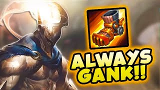 RUN, GANK, JUMP, GANK, HOP, GANK