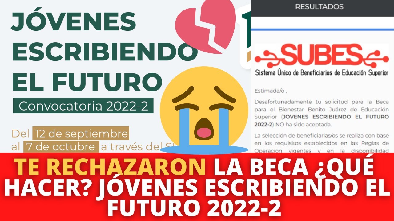 ¿Qué Hacer Sí Fuiste RECHAZADO? RESULTADOS de la Beca Jóvenes Escribiendo el Futuro 2022-2