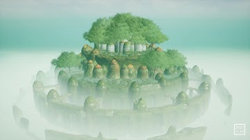 Procedural Sky Castle Laputa made by houdini,SD, UE4