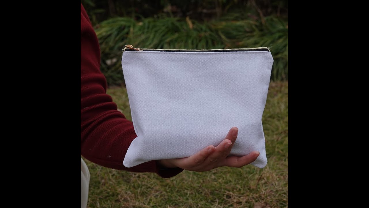 12oz Blank Cotton Makeup Bag Practical and Stylish Canvas Cosmetic Organizer with Reusable Zipper