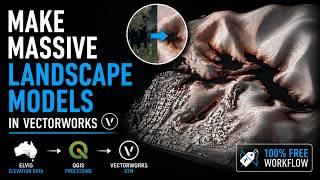 Create Huge Real Vectorworks Site Models for FREE | ELVIS + QGIS Tutorial (Australia)