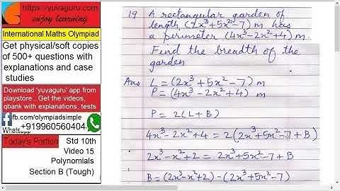 15  IMO Int maths Olympiad  Video Std 10 Polynomials free Video1 by Vishal Mantri +919960560404