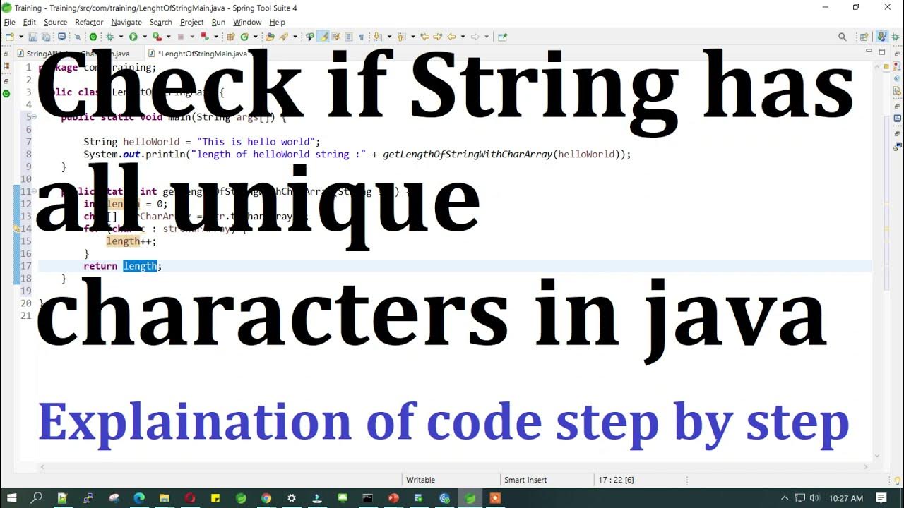 Write a program to check if String has all unique characters in java ...