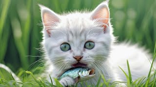 Super Cute😘Hungry Kitten🐈nom nom sounds | Melodious Eating Sounds Of a Kitten🔊