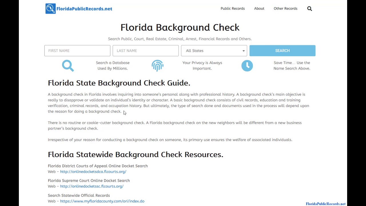 Florida State Background Check Guide. - YouTube