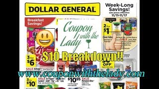 Dollar General $10 Breakdown for 11/17/18 with Only 2 Paper Coupons!