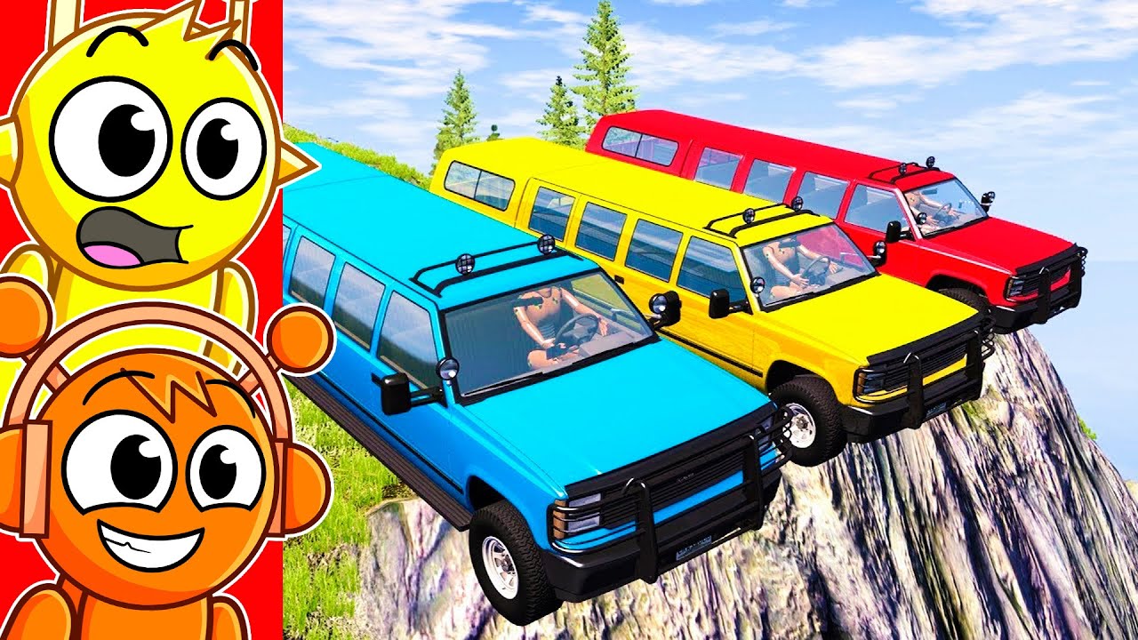 Reacting to CAR CRASH CLIFF MADNESS! (BeamNG Drive)