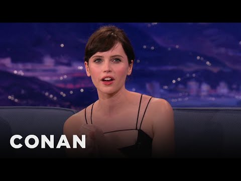 Felicity jones' sheep-birthing showbiz start | conan on tbs