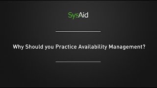 Stuart Rance&#39;s ITSM Tip #11:  Why Should You Practice Availability Management