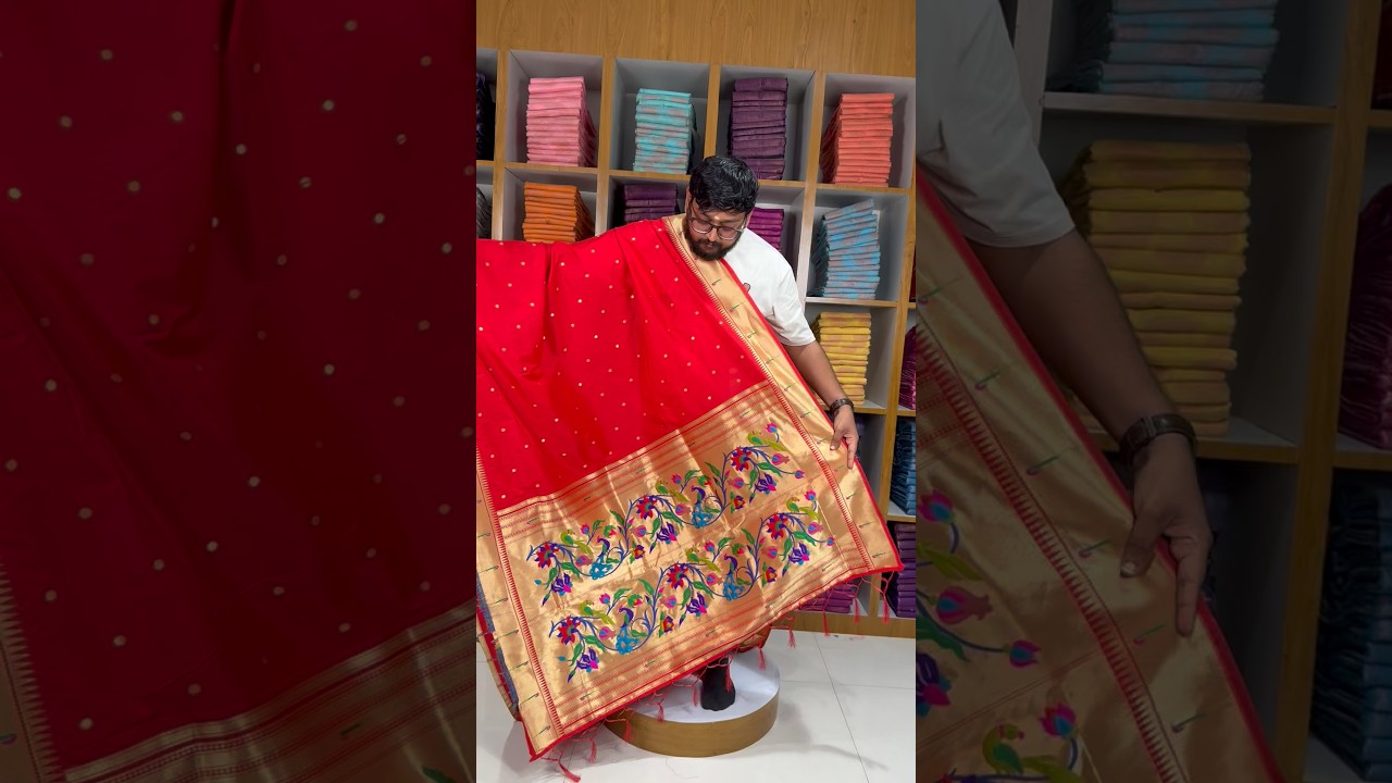 Peacock Pallu & Gold Zari Border Paithani Silk Saree