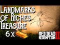 RDR2 Landmarks of Riches Treasure | EASY 6x Gold Bars ($3000!) Map Locations and Full Guide