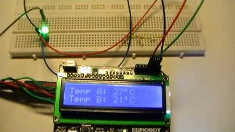 Arduino lcd + rgb led dual lm35  temperature monitor