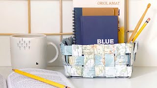 Cómo hacer un canasto de papel. Decoración con mapas