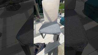 ダイニングチェアカバーの下のカバーを余った布で直してみた。カバーカバーやん