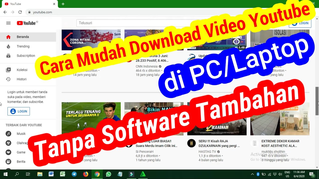 Cara Mudah Download Video dari Youtobe ke PC/Laptop tanpa software