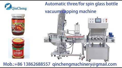 Full-automatic glass bottle vacuum capping machine  three-spin, four-spin screw capping machine