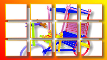 Educational Building Toy : Making  a toktok toy step by step with smart stick blocks toy عمل  لعبة