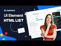 New HTML list in AppMaster UI