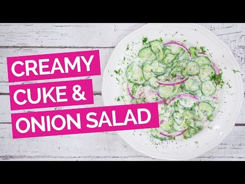 Cucumber Onion Salad with Greek Yogurt Dressing