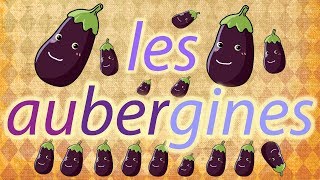 Chanson pour s'exercer à épeler - L'aubergine - French Spelling Song with lyrics -ナスのうた